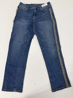 Soho Jeans Company High Waist Straight Leg Jeans with Side Stripe